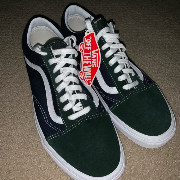vans old skool dark green suede